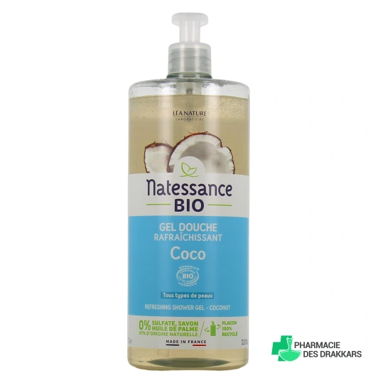 Natessance Gel douche rafraîchissant Eau de Coco