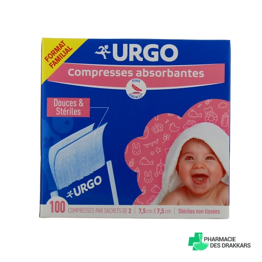 Urgo Compresses Absorbantes Stériles non tissées 7.5 cm x 7.5 cm