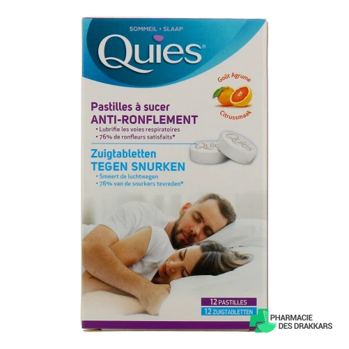 Quies Anti-Ronflement 12 Pastilles à sucer