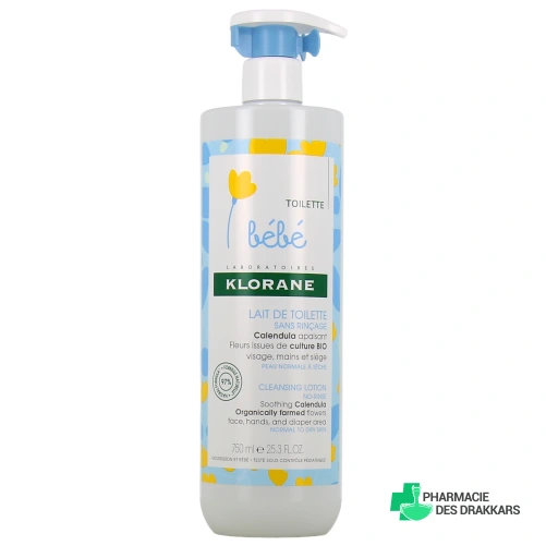 Klorane Bébé Lait de toilette sans rinçage Calendula apaisant
