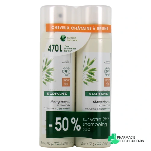 Klorane Shampoing Sec Avoine Céramide Cheveux Bruns