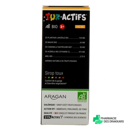 Synactifs Tux Actifs Sirop Toux Bio 3+