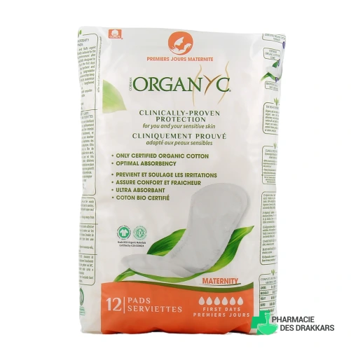 Organyc Serviettes Maternité Premiers Jours