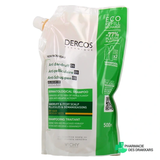 Dercos Shampooing Anti-Pelliculaire Traitant Cheveux Secs