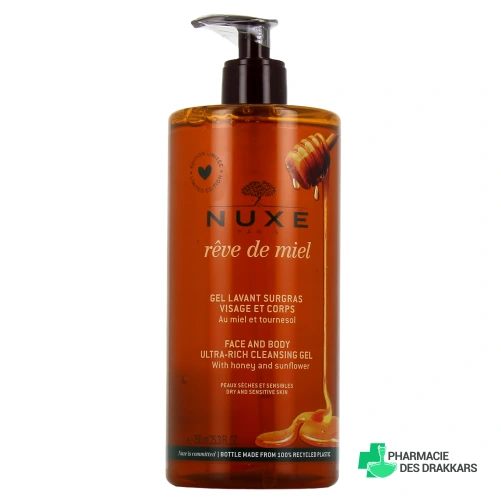 Nuxe Rêve de Miel Gel Lavant Surgras Visage et Corps