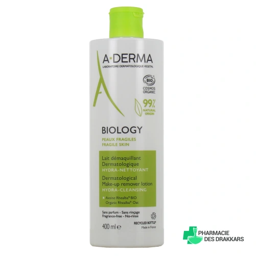 A-Derma Biology Lait Démaquillant Dermatologique Bio