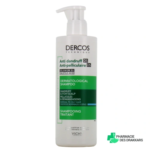 Dercos Shampooing Traitant Anti-Pelliculaire Cheveux Normaux à Gras