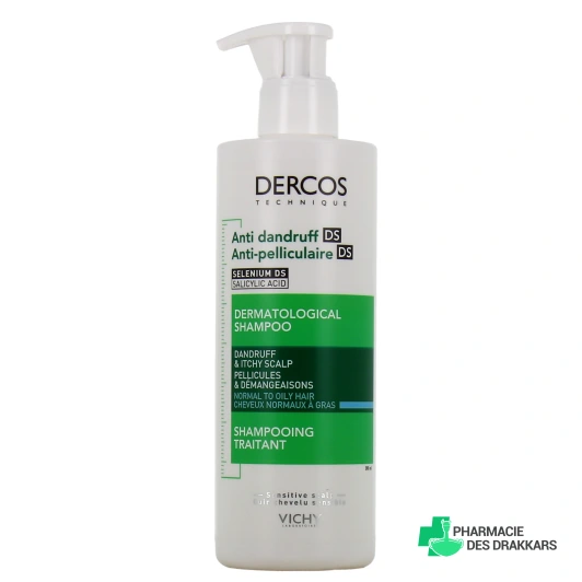 Dercos Shampooing Traitant Anti-Pelliculaire Cheveux Normaux à Gras