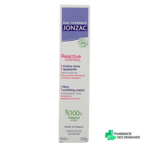 Jonzac Reactive Control Crème Riche Apaisante Bio
