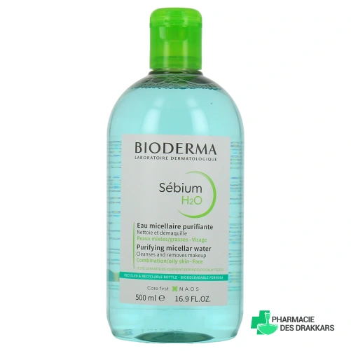 Bioderma Sébium H2O Eau Micellaire Purifiante - Vue 360°