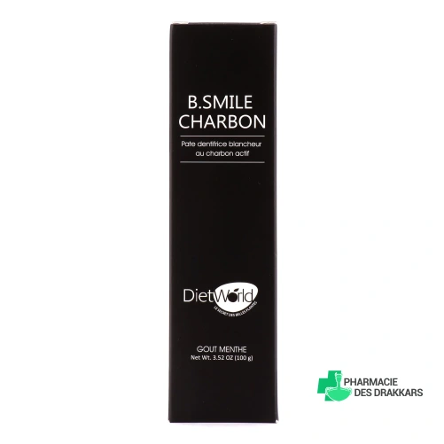 Diet World B.Smile Dentifrice Blancheur Charbon Actif Goût Menthe