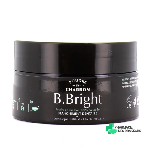 Diet World B.Bright Poudre de Charbon Blanchiment Dentaire