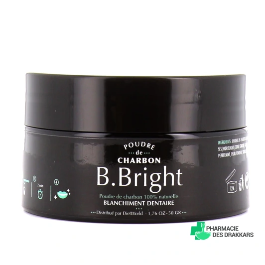 Diet World B.Bright Poudre de Charbon Blanchiment Dentaire