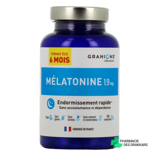 Granions Mélatonine 1,9mg Endormissement rapide