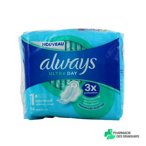 Always Ultra Serviettes périodiques avec ailettes
