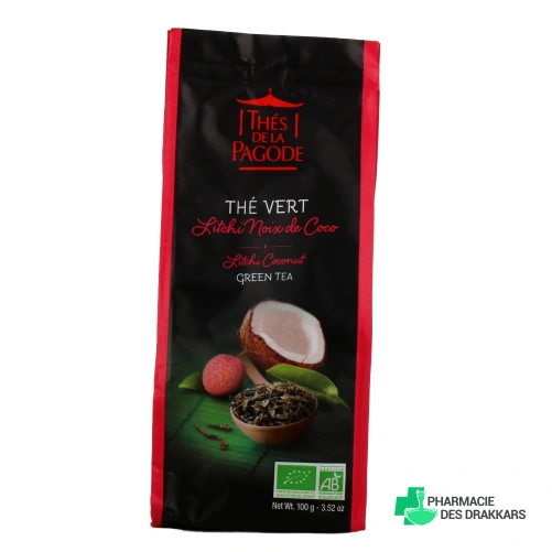 Thés de la Pagode Thé Vert Litchi Noix de Coco Bio