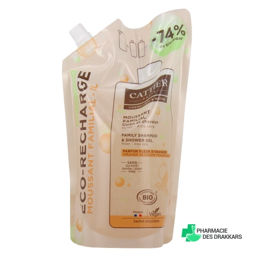 Cattier Gel Moussant Familial Bio Corps et Cheveux Sans sulfate