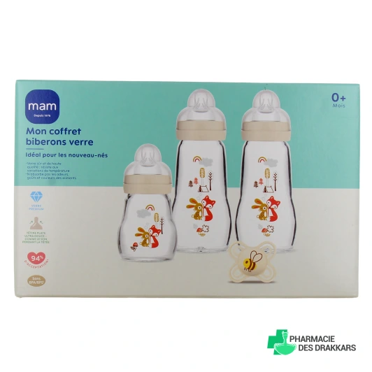 MAM Coffret 3 Biberons en Verre Naissance