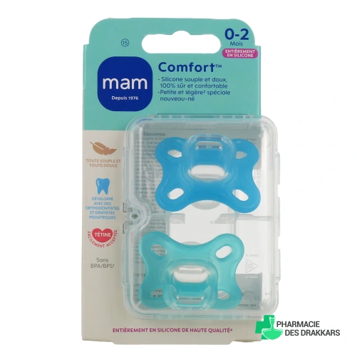 MAM Comfort Sucettes Silicone 0 Mois et +