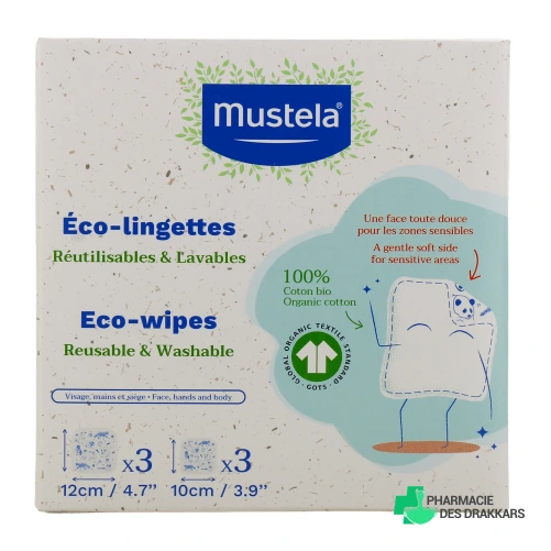 Mustela Eco-Lingettes Lavables Réutilisables