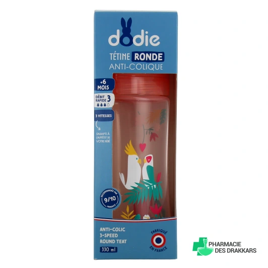 Dodie Initiation+ Biberon Anti-Colique Tétine Ronde 3 Vitesses