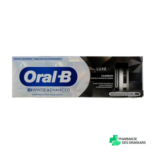 Oral B 3D White Advanced Dentifrice Luxe Charbon