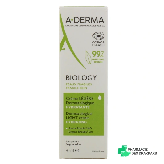 A-Derma Biology Crème Hydratante Dermatologique Bio