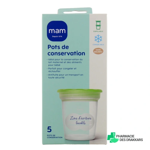 MAM Pots de Conservation pour Lait Maternel