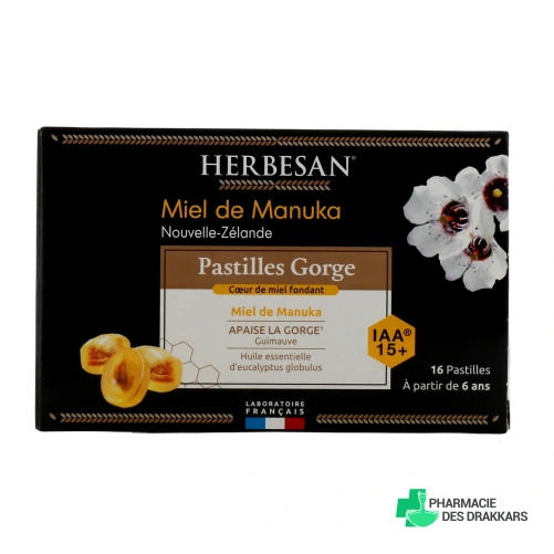 Herbesan Pastilles Gorge Miel de Manuka IAA 15+