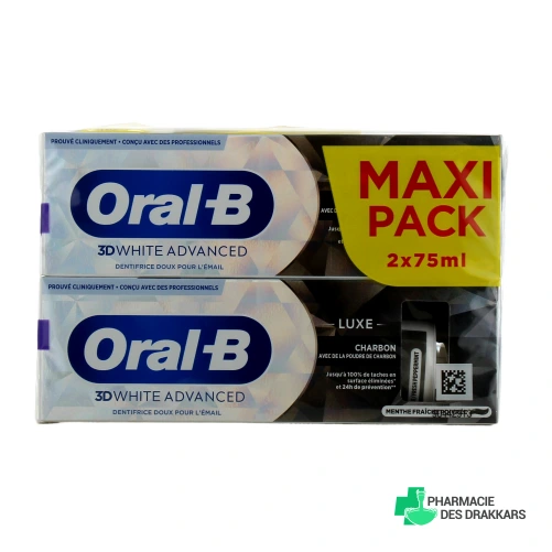 Oral B 3D White Advanced Dentifrice Luxe Charbon
