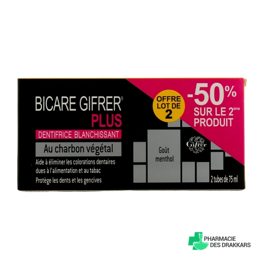 Bicare Plus Dentifrice Blanchissant au Charbon Végétal