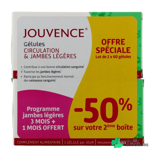 Jouvence Gélules Circulation & Jambes Légères