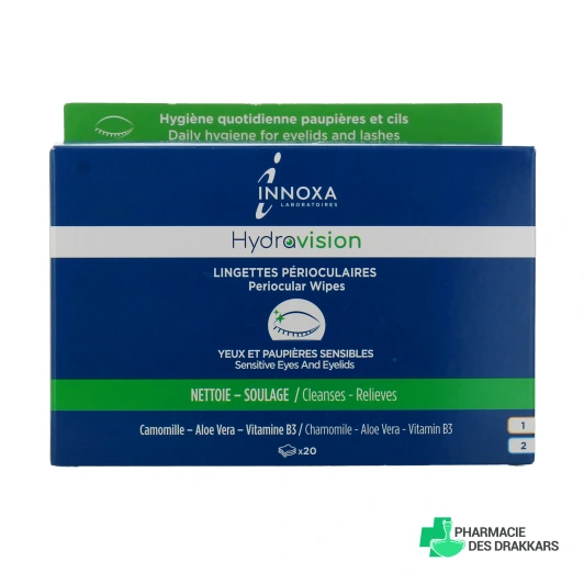 Innoxa Hydravision Lingettes Périoculaires Yeux et Paupières Sensibles
