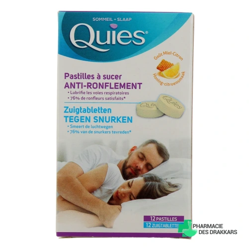 Quies Anti-Ronflement 12 Pastilles à sucer