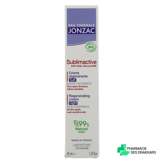 Jonzac Sublimactive Soin de Nuit Régénérant Anti-âge Cellulaire