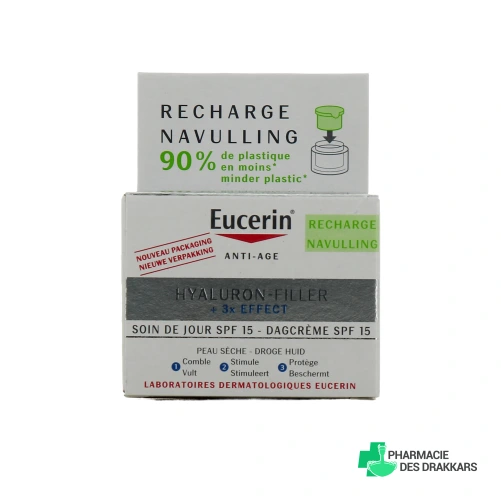 Eucerin Hyaluron-Filler 3X Effect SPF 15 Soin de Jour Peau Sèche