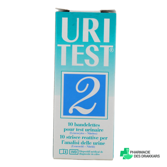 Uritest 2 Bandelettes pour Test Urinaire