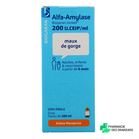 Alfa-Amylase Sirop Maux de Gorge Biogaran