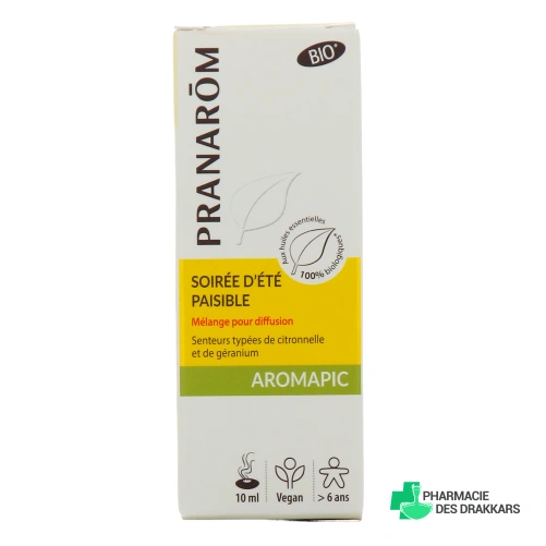 Pranarôm Aromapic Soirée d'été Paisible Mélange pour Diffusion Bio