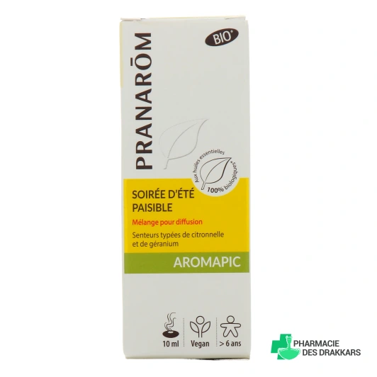 Pranarôm Aromapic Soirée d'été Paisible Mélange pour Diffusion Bio