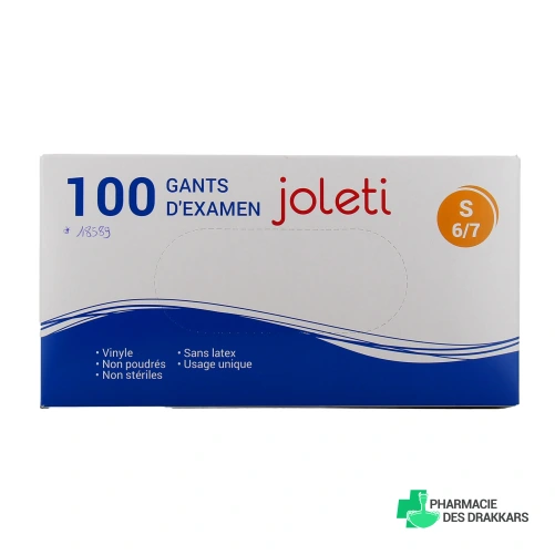 Gants d'Examen en Vinyle non poudrés Joleti