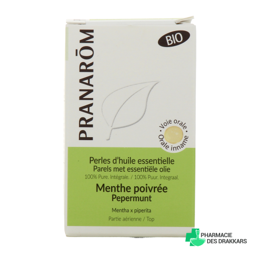 Pranarom Perles d'Huile Essentielle Menthe Poivrée Bio 100 mg