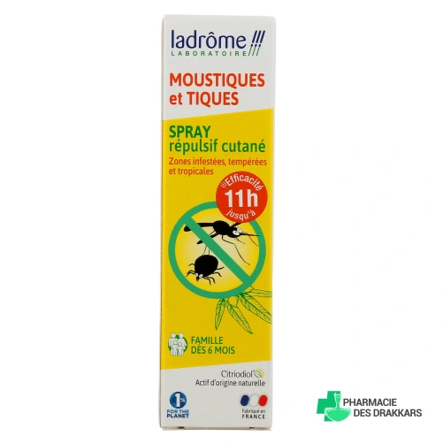 Ladrôme Spray Répulsif Moustiques et Tiques