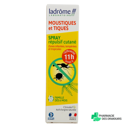 Ladrôme Spray Répulsif Moustiques et Tiques