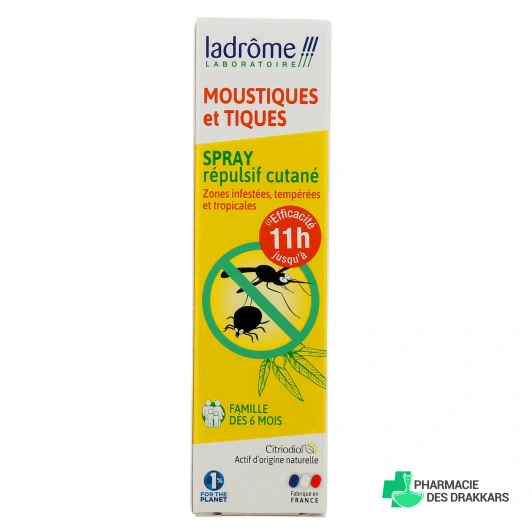 Ladrôme Spray Répulsif Moustiques et Tiques