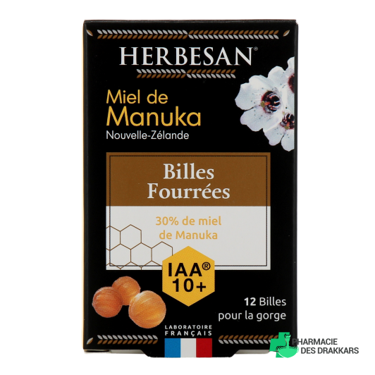 Herbesan Billes pour la Gorge Fourrées au Miel de Manuka