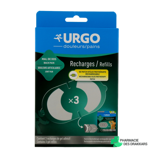 Urgo Douleurs 3 Recharges de Patch d’Électrothérapie Rechargeable