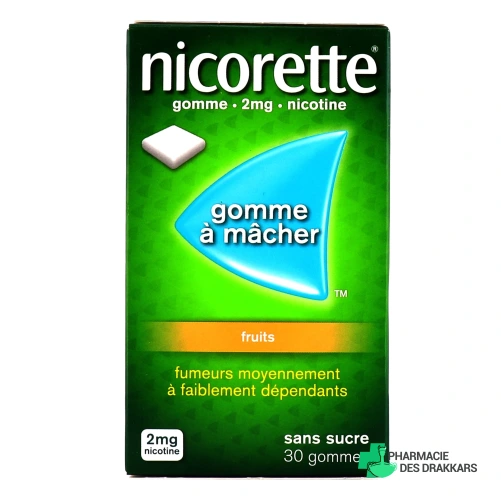 Nicorette gommes 2 mg sans sucre