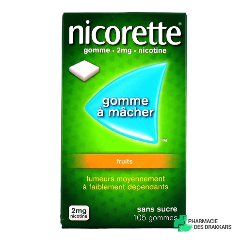 Nicorette gommes 2 mg sans sucre
