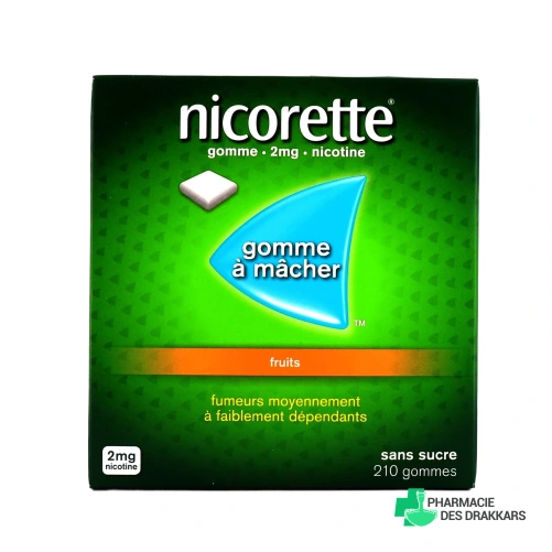Nicorette gommes 2 mg sans sucre